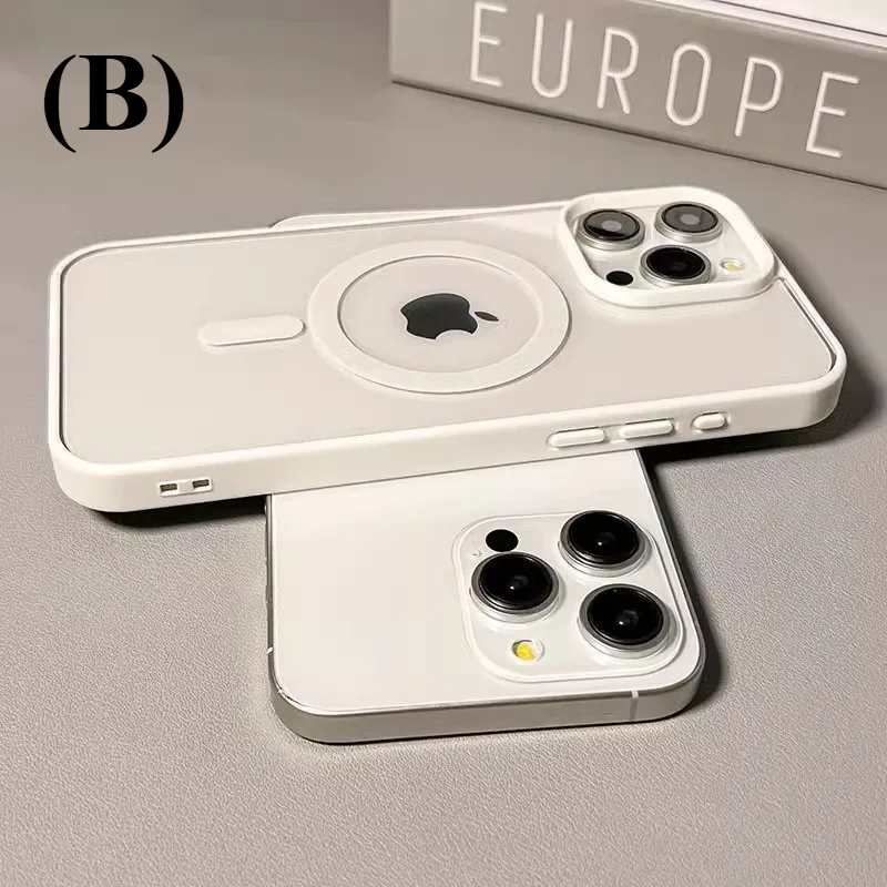 Magsafe Wireless Charging Phone Case - For iPhone 16 Series - B - White / Pro - Cases & Covers