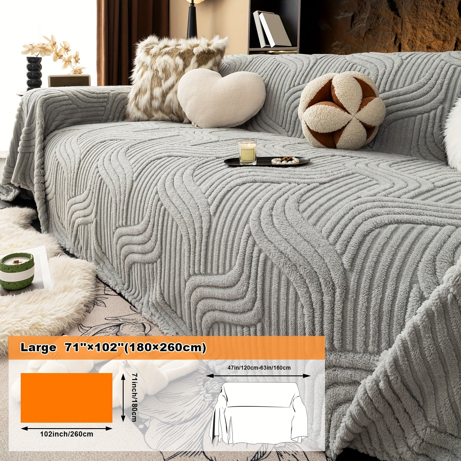 Oversized, Soft & Durable Plush Sofa Cover by Snagg A Sofa Cover