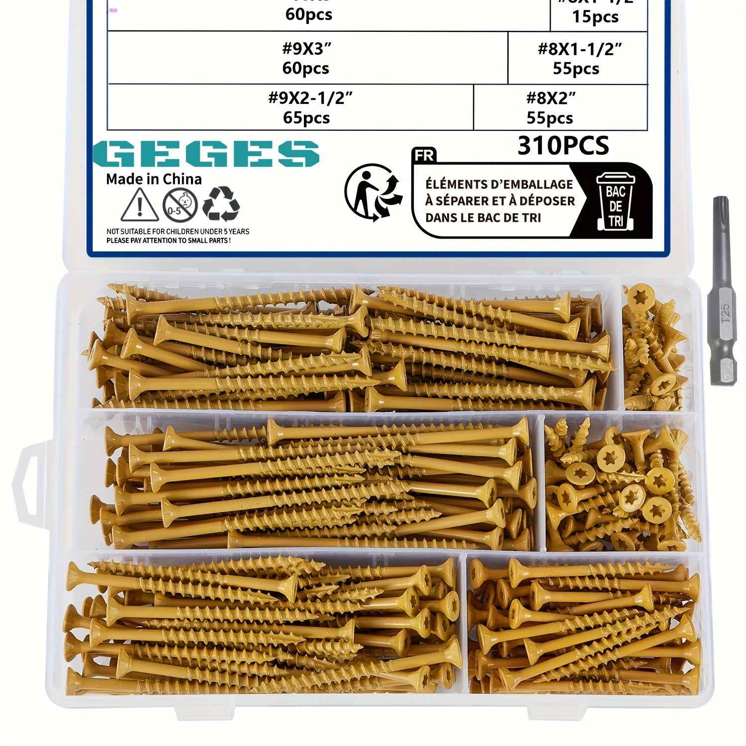 310 / 500 Pcs Outdoor Deck Screw Set - Power Tools Gadget