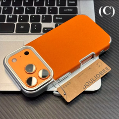 Luxury Jeans Fabric Soft Plating Shockproof Case – for iPhone 16 Series - C - Orange / Pro - Phone Cases & Covers