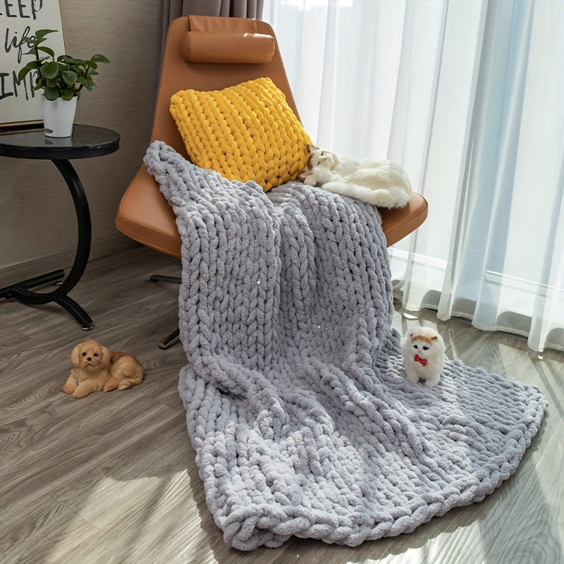 Cozy Chenille Chunky Knit Throw Blanket by Snagg A Throw