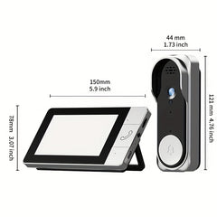 Wireless Doorbell Camera with 10.9cm HD Display by Snagg A Doorbell Camera