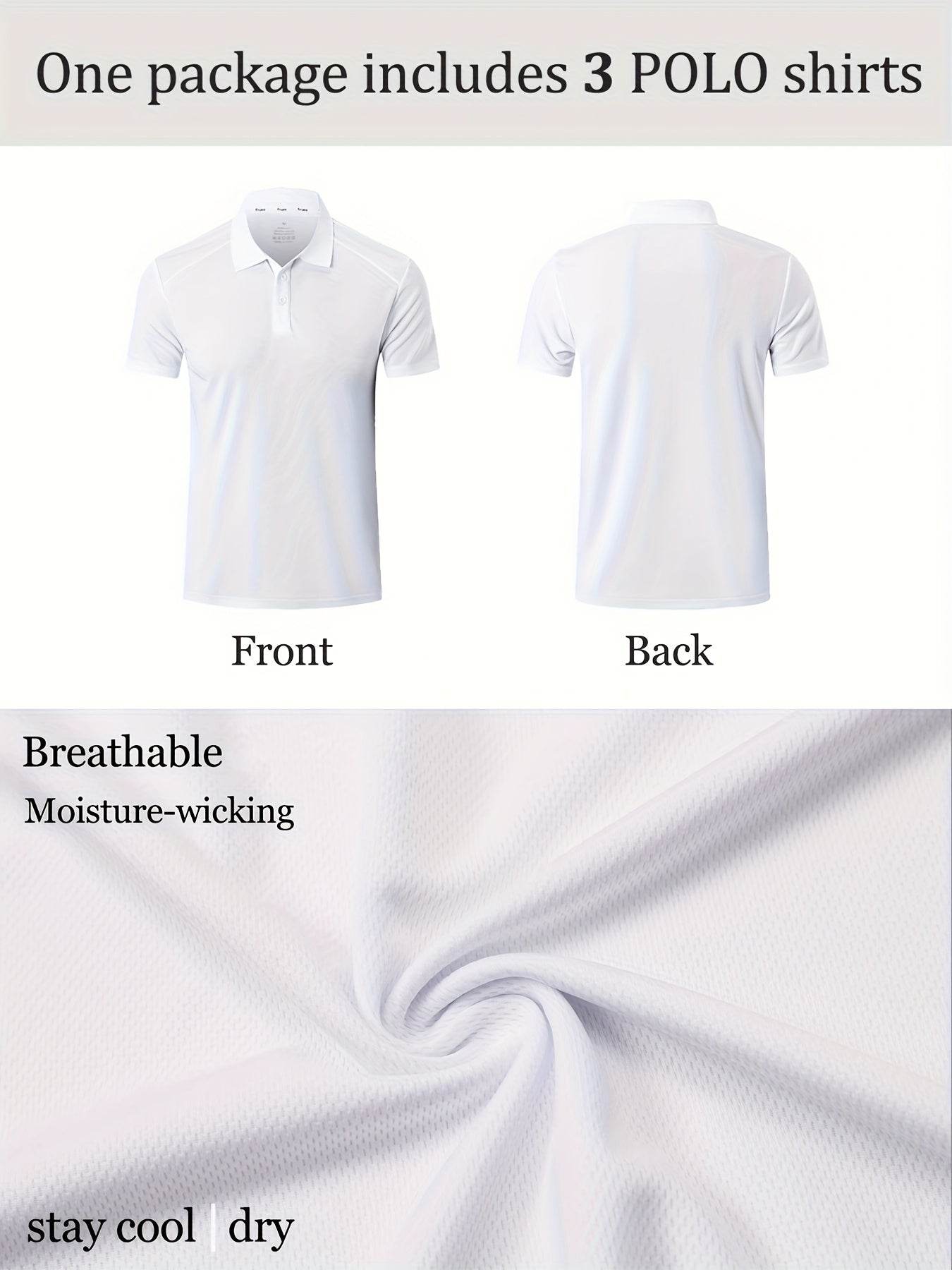 3-Pack Men’s Golf Polo Shirts - SnaggIt