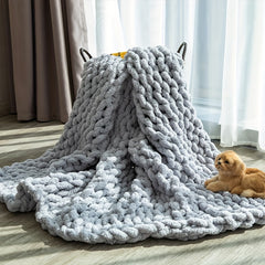 Cozy Chenille Chunky Knit Throw Blanket by Snagg A Throw