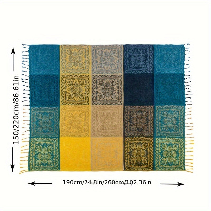 Boho Jacquard Tassel Throw Blanket by Snagg A Throw