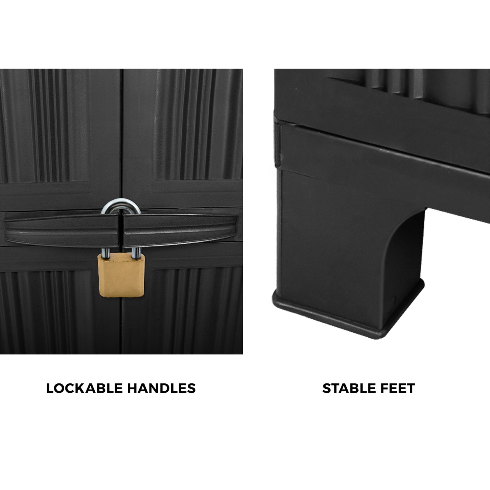 Outdoor Storage Cabinet with Shelves & Hooks by Snagg A Cabinet