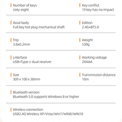 60% Wireless Mechanical Keyboard for PC by Snagg A Keyboard