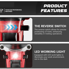 20V Brushless Auto Rivet Gun – 3.2–4.8mm Cordless Riveting Tool for Metalwork