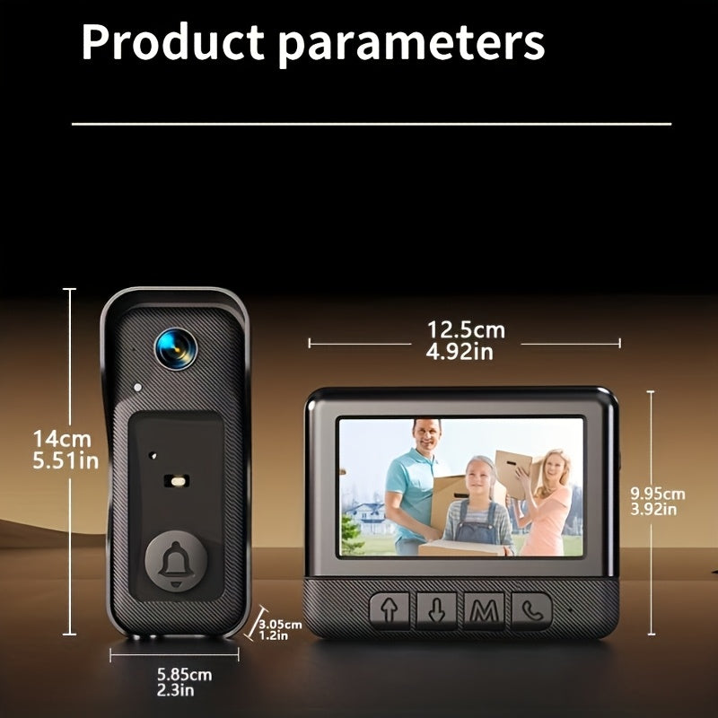 Wireless Video Doorbell with 4.3″ Display by Snagg A Doorbell Camera