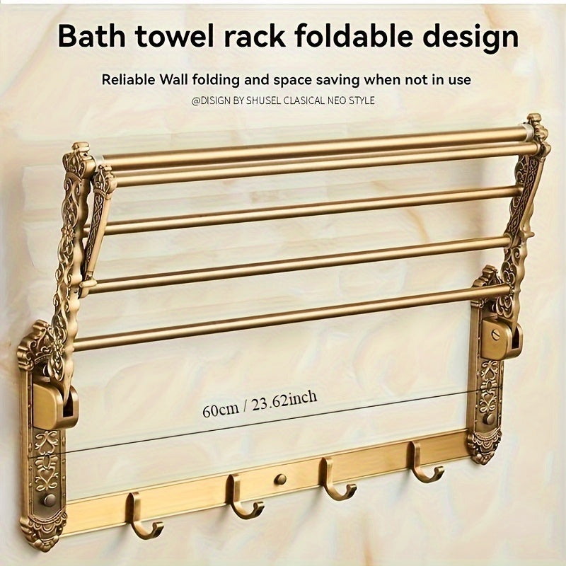 Vintage European-Style Wall-Mounted Towel Rack by Snagg A Rack