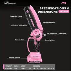 6 Inch Mini Electric Saw - Battery Powered With 2 × 2.0Ah Batteries