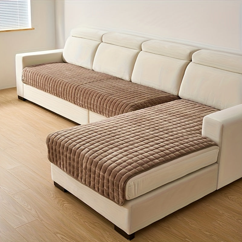 2pcs Elegant Quilted Flannel Sofa Cover Set by Snagg A Sofa Cover