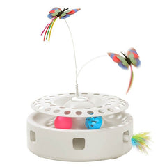 3-in-1 Automatic Cat Toy – Butterfly, Feather & Track Balls - SnaggIt