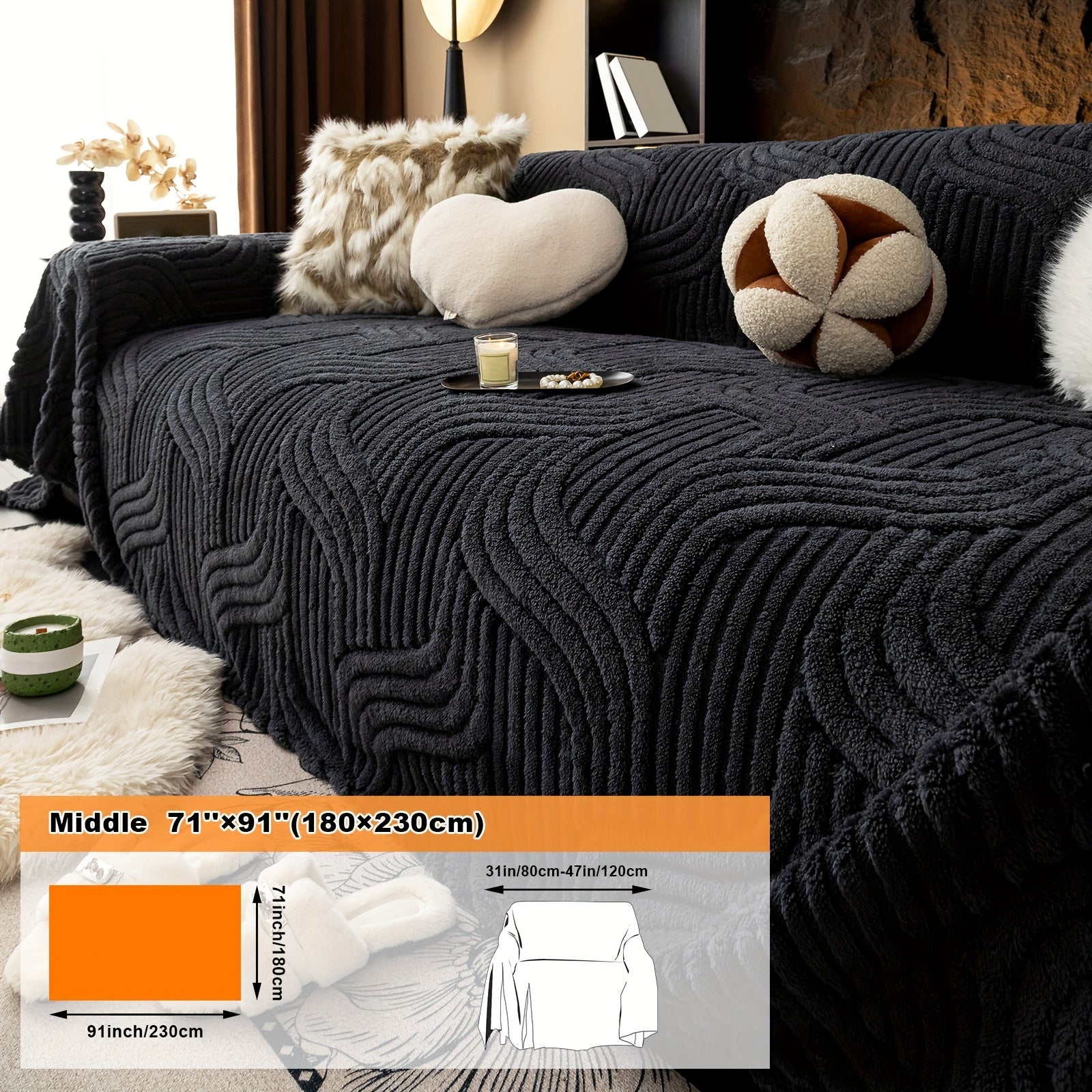 Oversized, Soft & Durable Plush Sofa Cover by Snagg A Sofa Cover