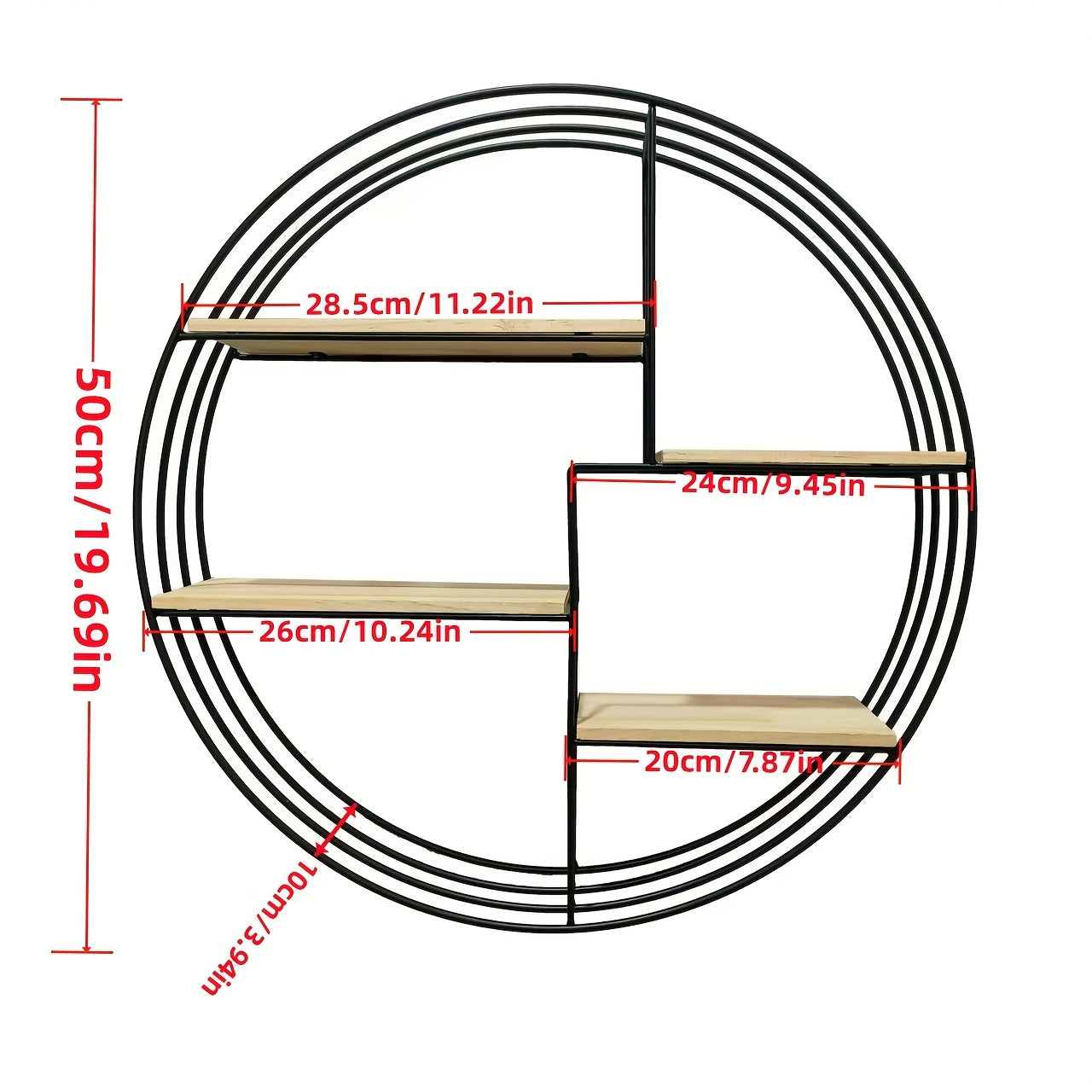 4 Tier Round Metal Wall Shelf by Snagg A Wall Planter