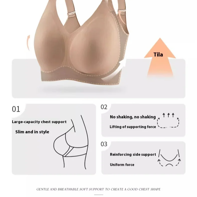 Plus Size Seamless Wireless Bra | Minimizer Push Up One-Piece Beauty Back Lingerie