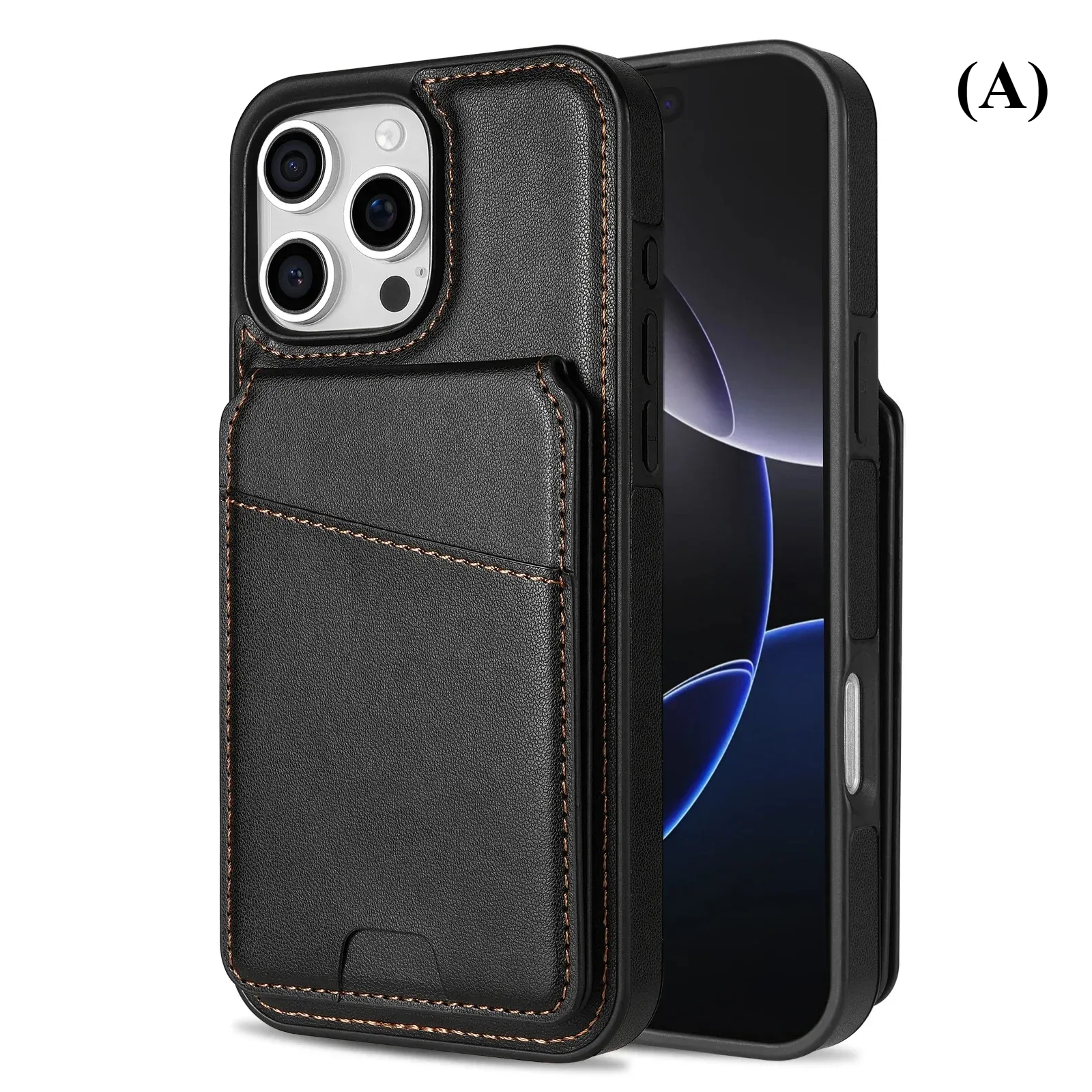 2 in 1 Detachable Card Pocket Magsafe Case – for iPhone 17 Series - A - Black / iPhone17 - Phone Cases & Covers