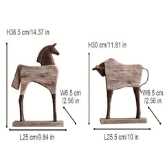 Vintage Resin Horse & Bull Figurines by Snagg A Sculpture