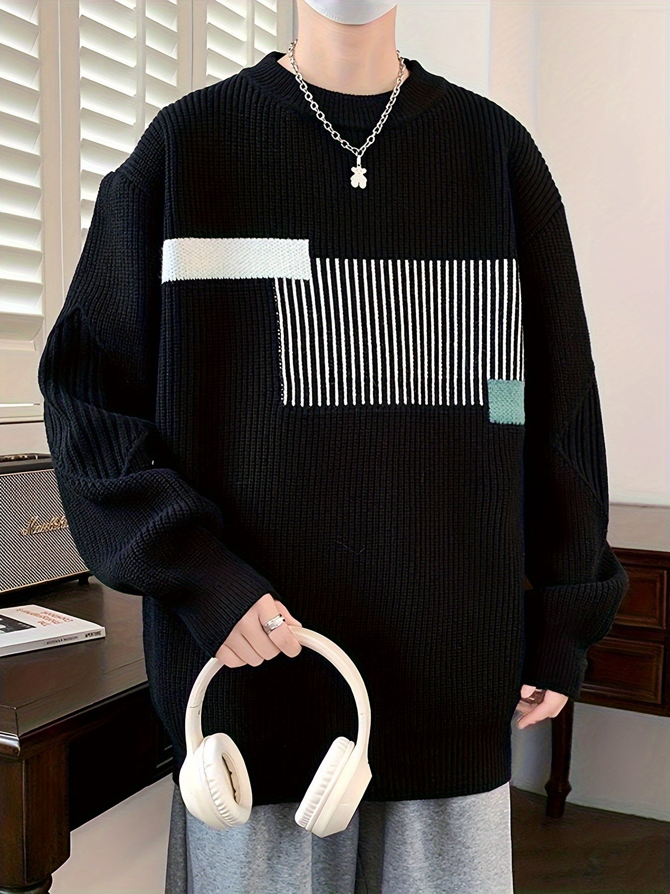 Men’s Geometric Pattern Sweater by Snagg A Jumper