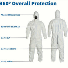 5 Pack Disposable Coveralls with Hood by Snagg A Coverall