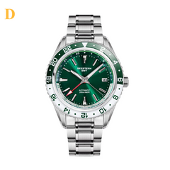 Automatic GMT Diver Watch – NH34 Movement | Sapphire Crystal | 20BAR Water Resistant | Dual Time Travel Edition - D