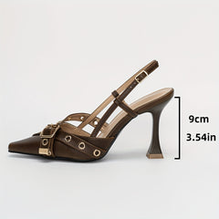Women’s Buckle Strap Stiletto Sandals by Snagg A Shoes