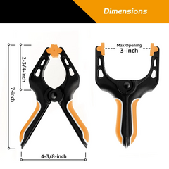 3" Jaw - 4PCS Heavy Duty Spring Clamps Large Nylon Clamps for Woodworking & DIY