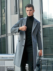 Stylish Wool Blend Men’s Retro Long Coat by Snagg A Coat