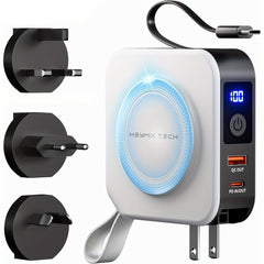 10000mAh Wireless Power Bank With Built In Cable by Snagg A Power Bank