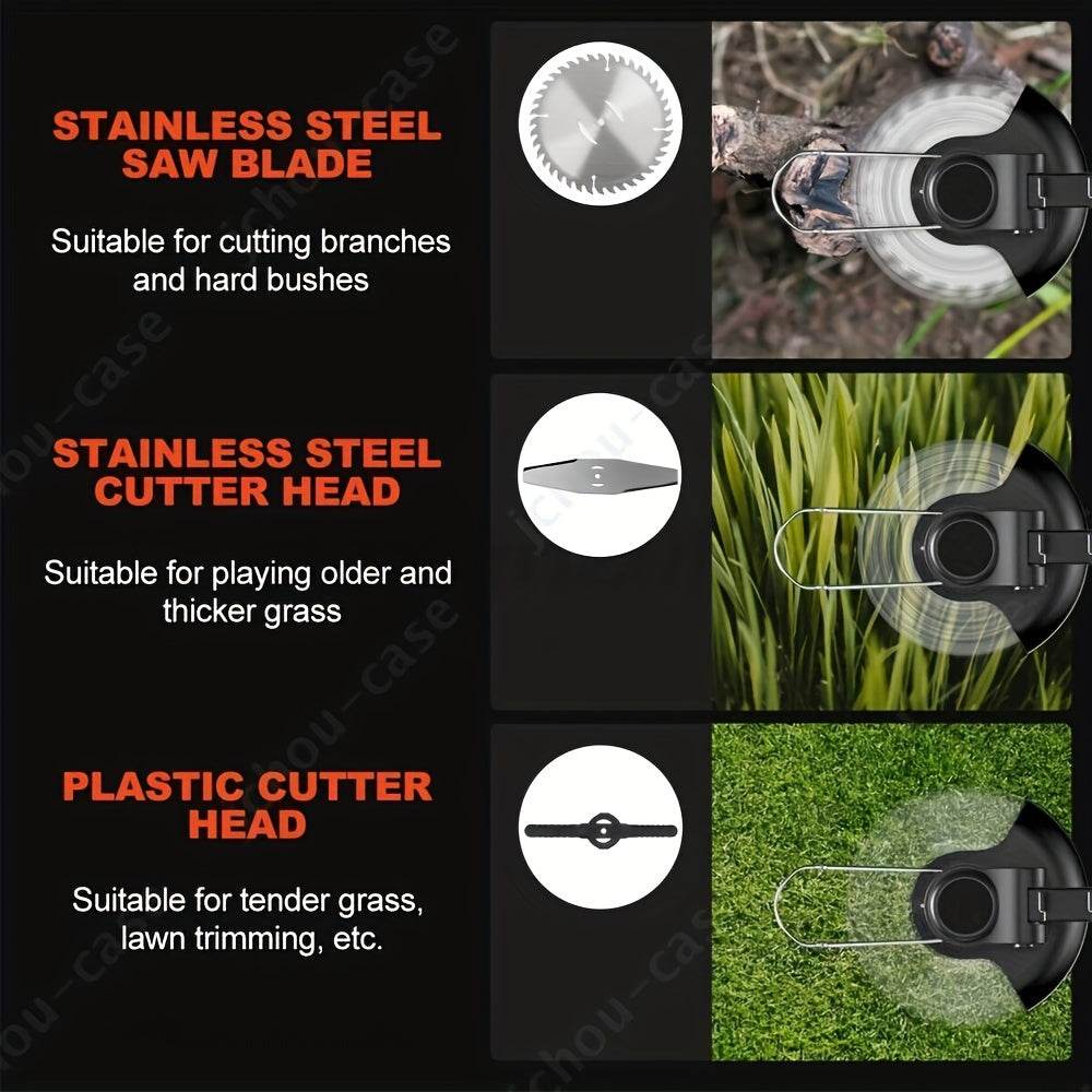 Cordless 21V Lawn Trimmer with Wheels - SnaggIt