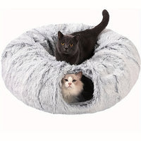 Plush Cat Tunnel Bed with Play Mat by Snagg A Cave