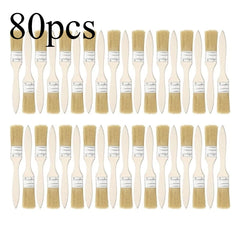 80 Pc Multipurpose Wooden Handle Brush Set - Disposable & Durable