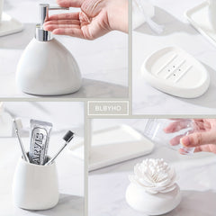 4 Piece White Ceramic Bathroom Set by Snagg A Bathroom Set
