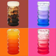 Tall Striped Glasses 16oz Reusable Freezer Safe Set At Home by Snagg A Cup