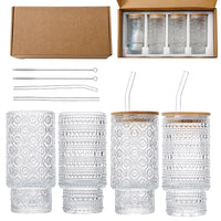 Premium Hobnail Glass Tumbler Set 4 11oz Non Slip Home by Snagg A Cup