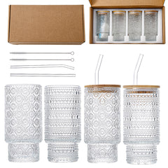 Premium Hobnail Glass Tumbler Set 4 11oz Non Slip Home by Snagg A Cup