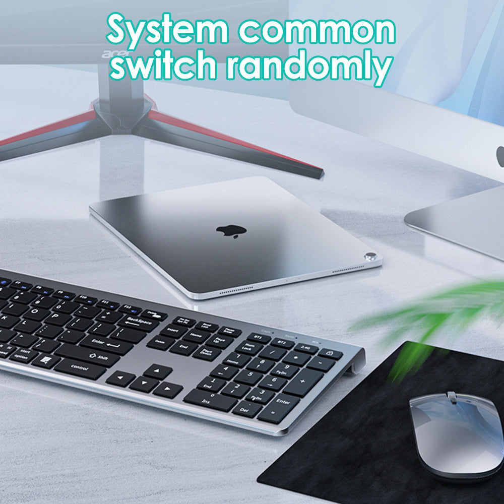 Ultra Thin Wireless Keyboard & Mouse Set Design with Multi Device Bluetooth Connectivity by Snagg A Keyboard