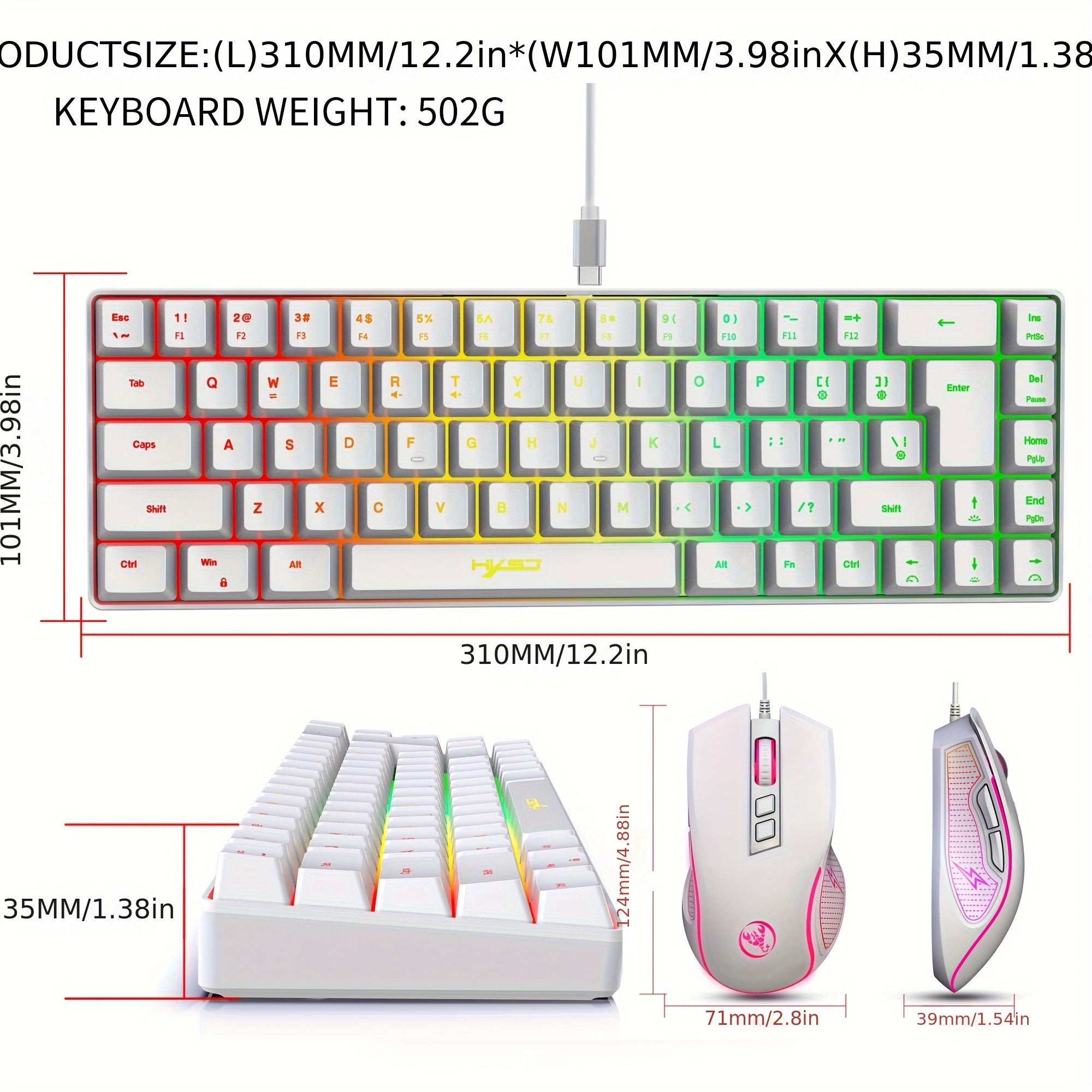 Compact RGB Gaming Keyboard & Mouse Combo for PC, Laptop, PS4 & Xbox by Snagg A Keyboard & Mouse