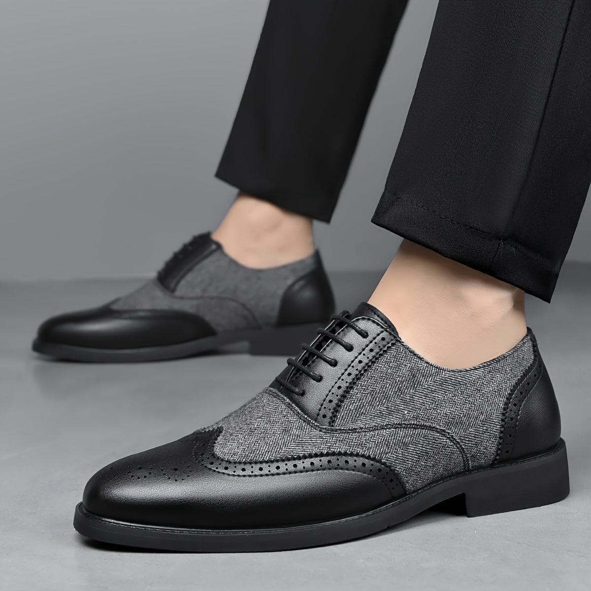 Men’s Casual Business Brogue Oxfords Classic Lace-Up Dress Shoes by Snagg A Shoes