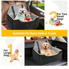 Dog Car Large Booster Seat with Safety Straps - SnaggIt