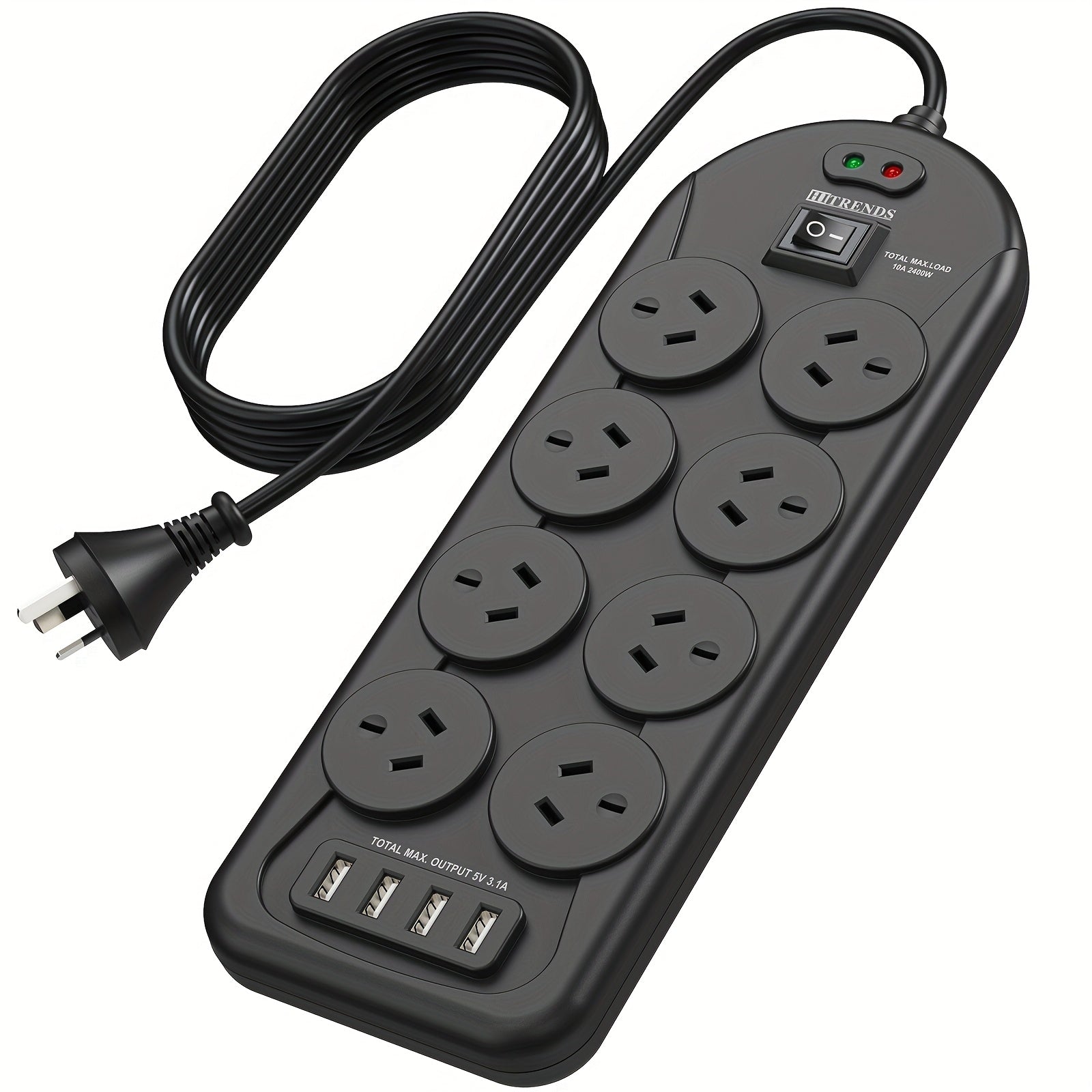 12-in-1 Powerboard with USB | 8 Outlets Surge Protector for Home & Office by Snagg An Extension Cable
