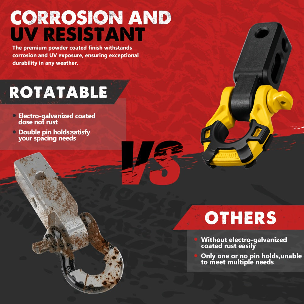 2" Recovery Hitch Receiver with 4.75T by Snagg A Bow Shackle