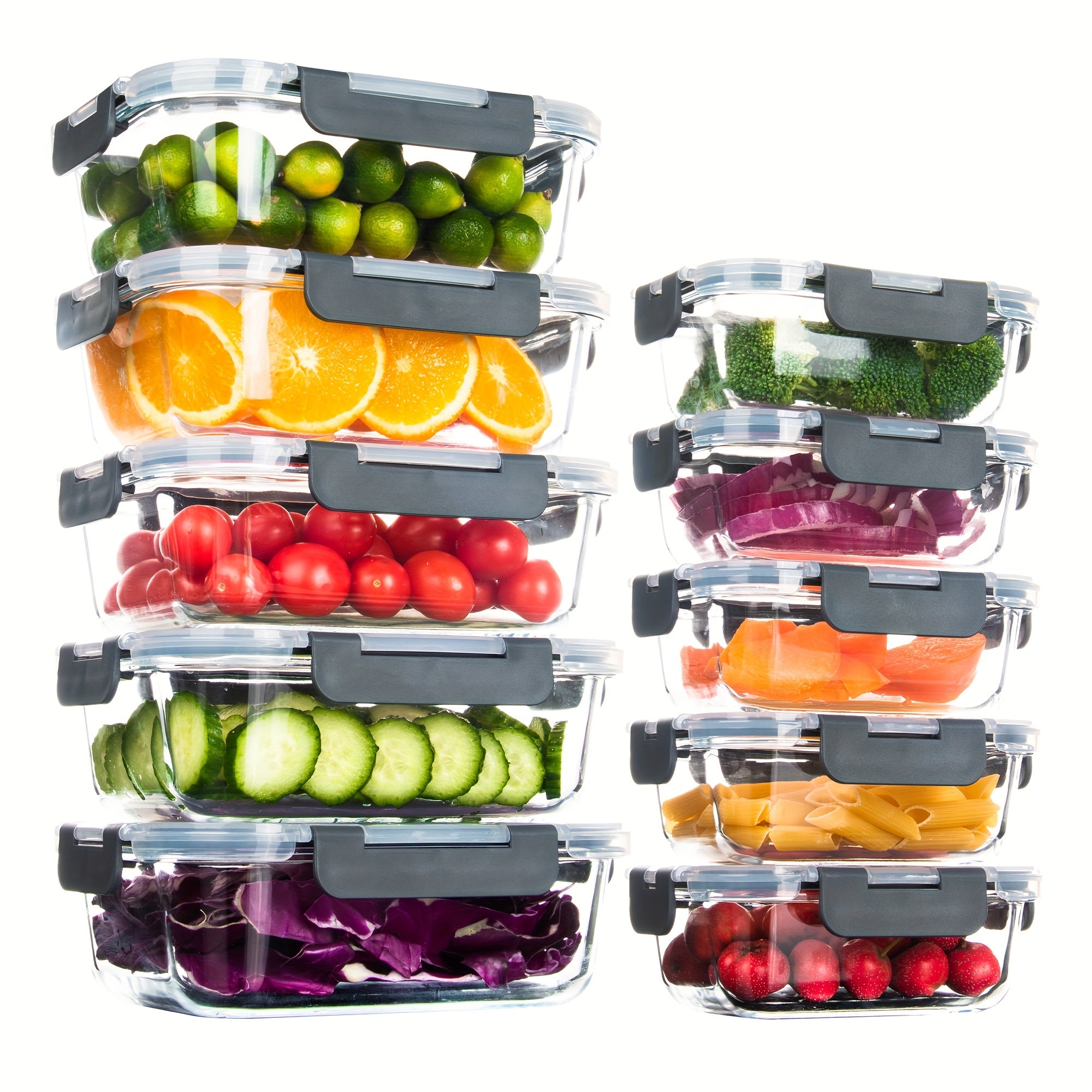 10 Pack Borosilicate Glass Meal Prep Containers by Snagg A Container