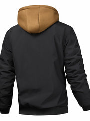 Men’s Solid Color Hooded Jacket with Plaid Lining by Snagg A Jacket