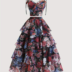 Vintage Floral Strapless Court Dress by Snagg A Dress