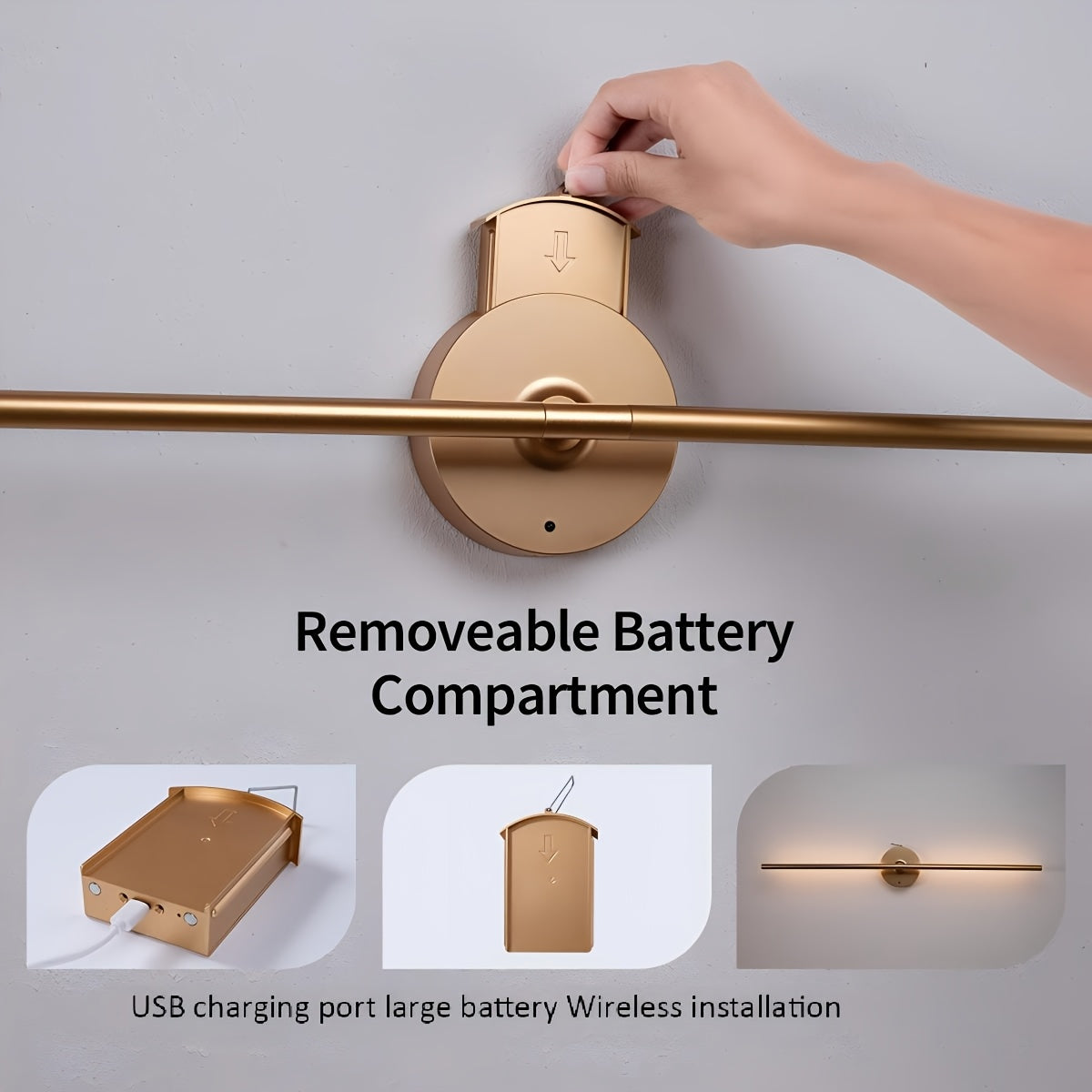 31.5" Battery-Powered Wall Sconce Wireless 360° by Snagg A Wall Light