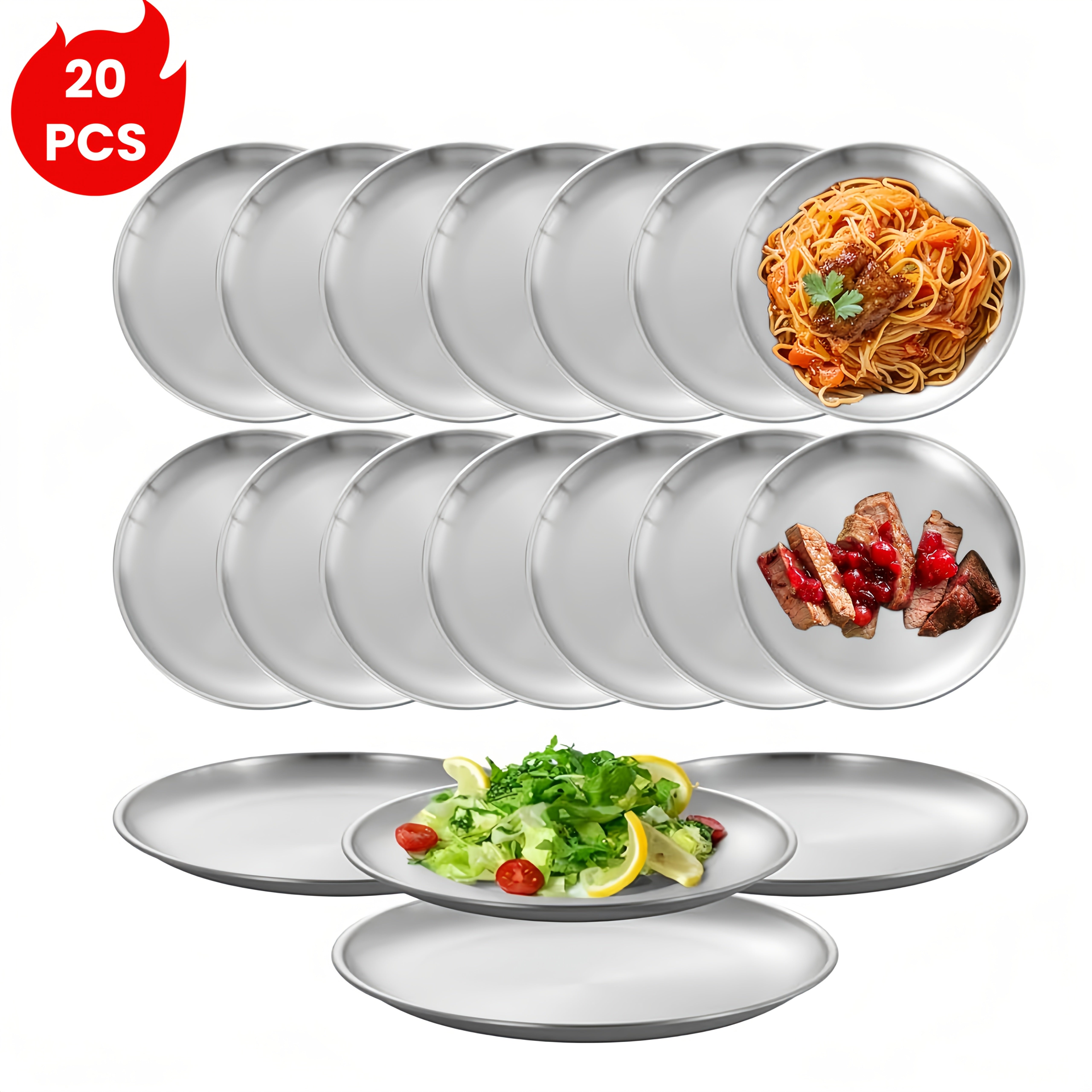 Stainless Steel Cake Plates Matte 17cm Reusable Party Set by Snagg A Plate