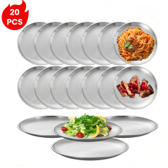 Stainless Steel Cake Plates Matte 17cm Reusable Party Set by Snagg A Plate