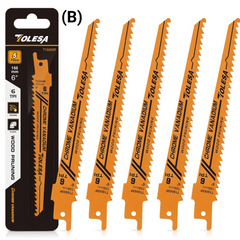 5PCS Wood Pruning Reciprocating Saw Blades – 6/9/12 inch, CR-V, 5/6TPI, Wood & PVC Cutting