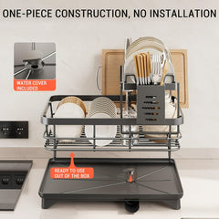 2 Tier Black Iron Kitchen Dish Rack by Snagg A Rack